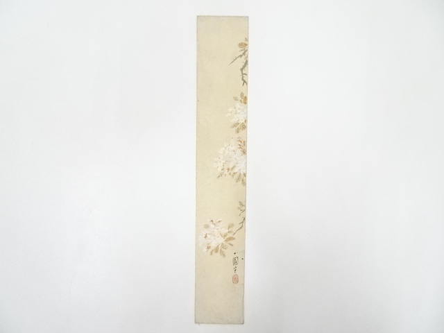 JAPANESE ART / TANZAKU / HAND PAINTED SAKURA